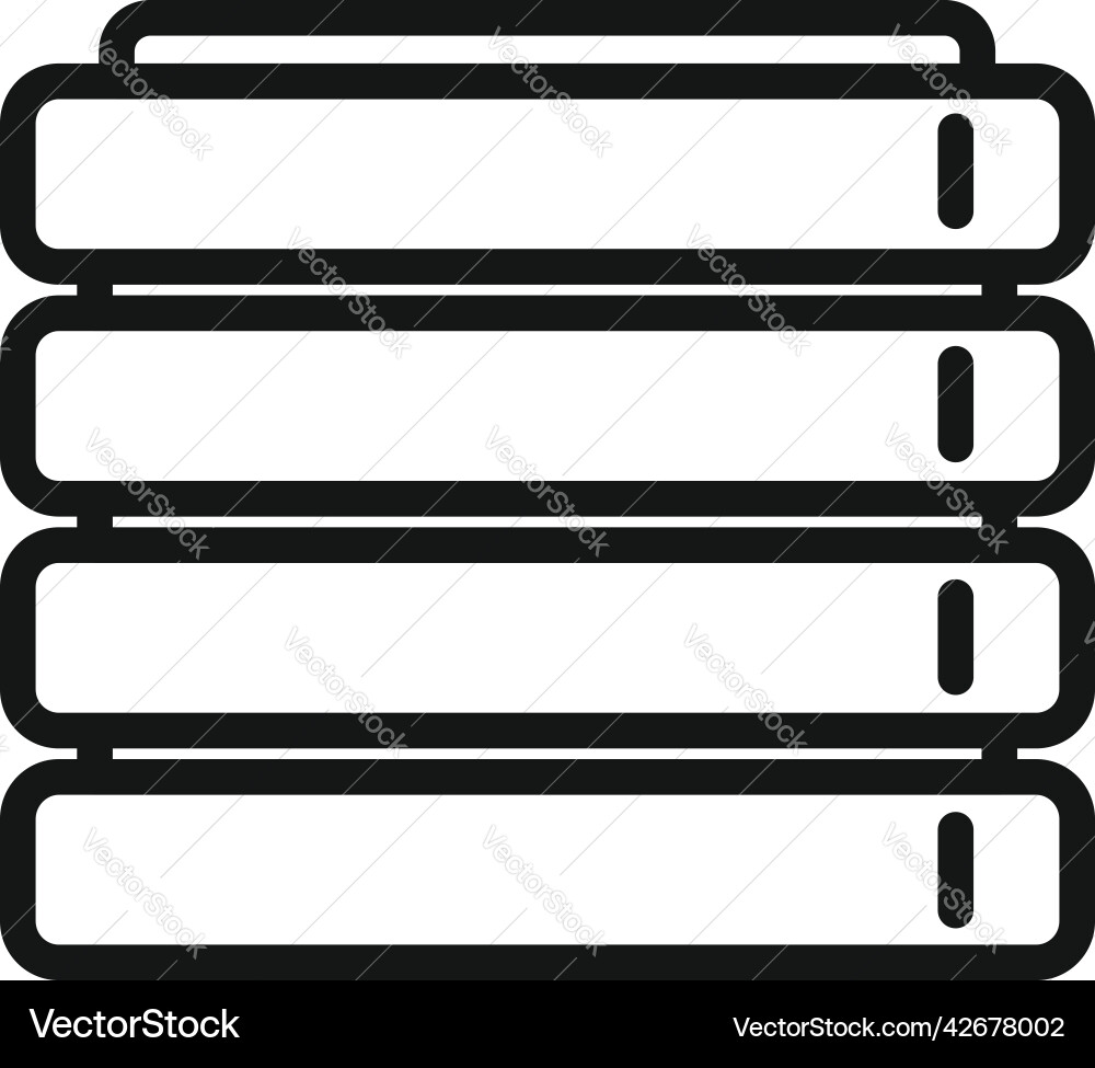 Server icon outline control data Royalty Free Vector Image