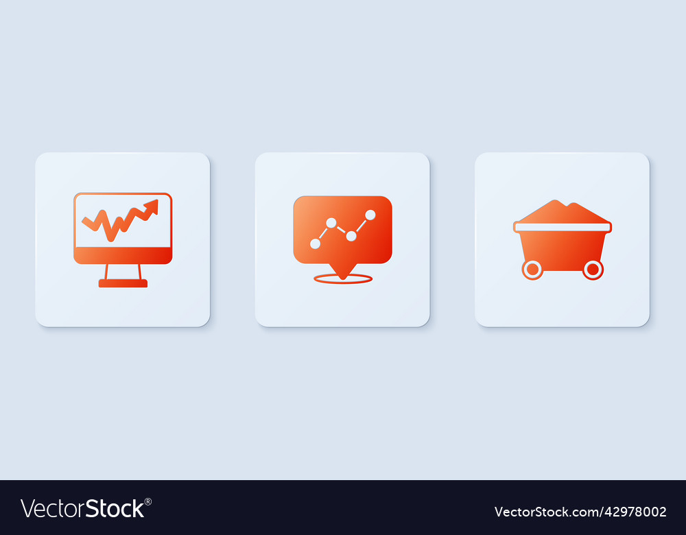 Set graph chart infographic monitor with and coal