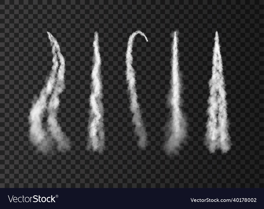 Smoke trail from space rocket launch Royalty Free Vector