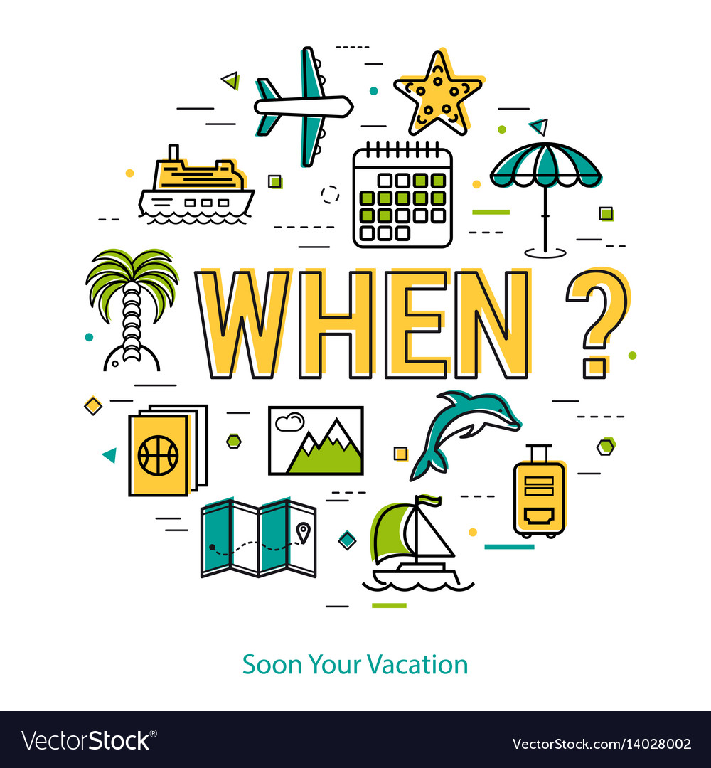 Soon your vacation - round line concept