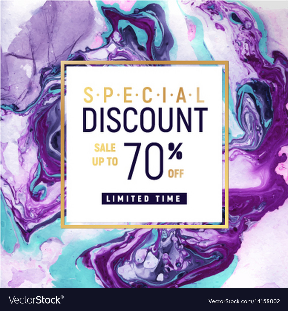 Special discount square banner template with Vector Image