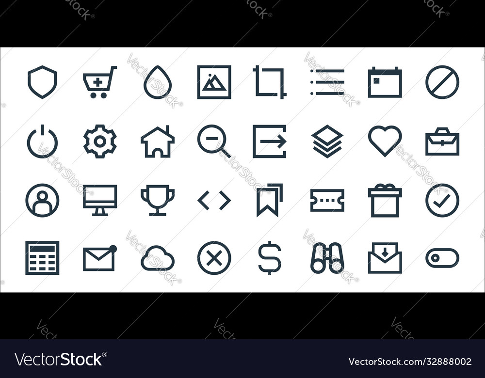 User interface line icons linear set quality vector image User interface line icons linear set quality
