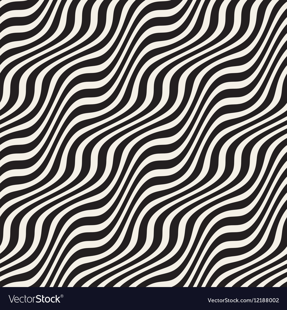 Wavy ripple stripes seamless black Royalty Free Vector Image