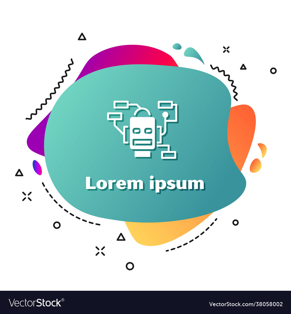 White robot icon isolated on background vector image White robot icon isolated on background