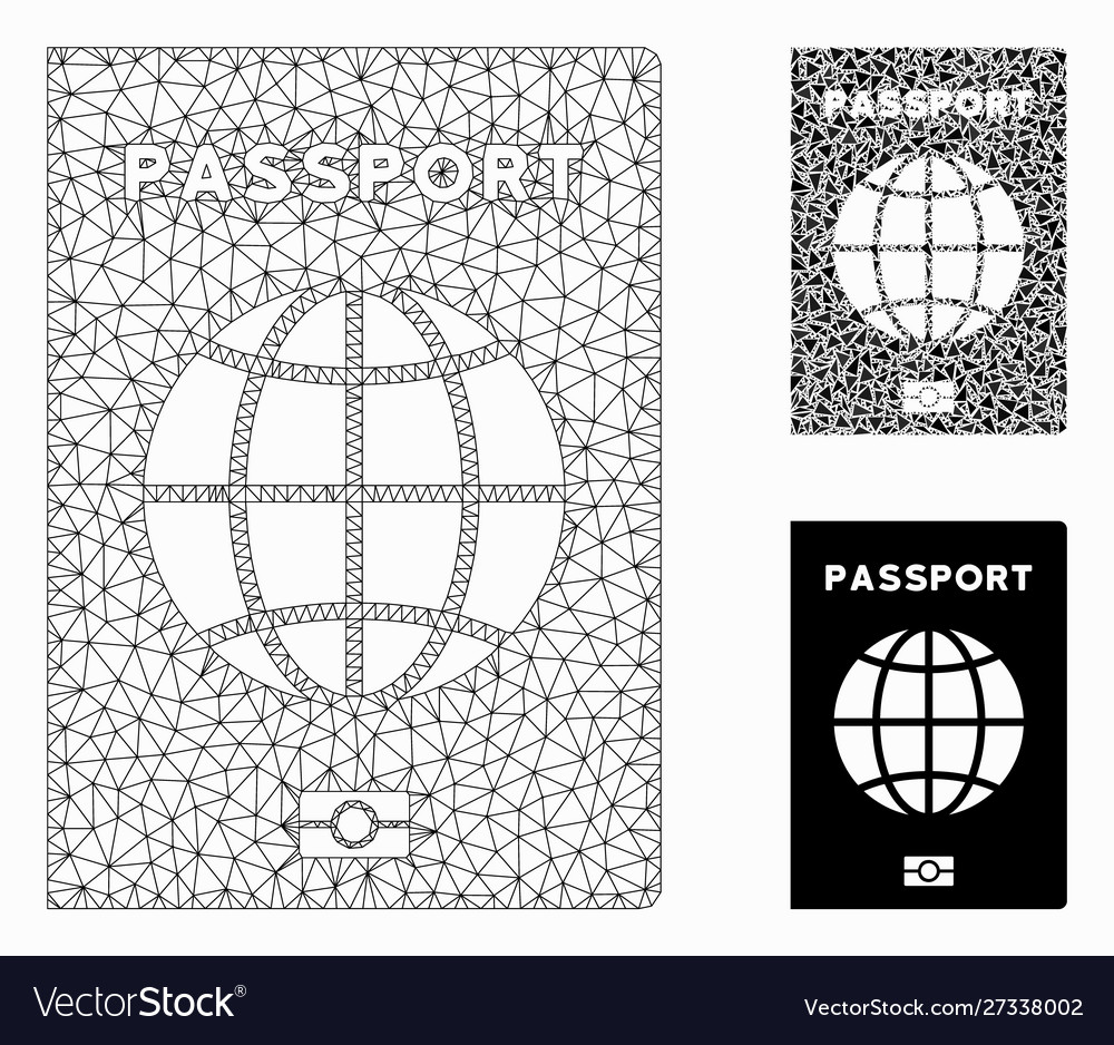 World passport mesh 2d model and triangle vector image World passport mesh 2d model and triangle