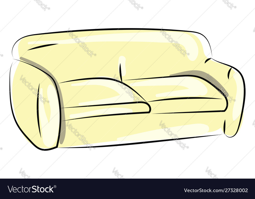 Yellow sofa on white background