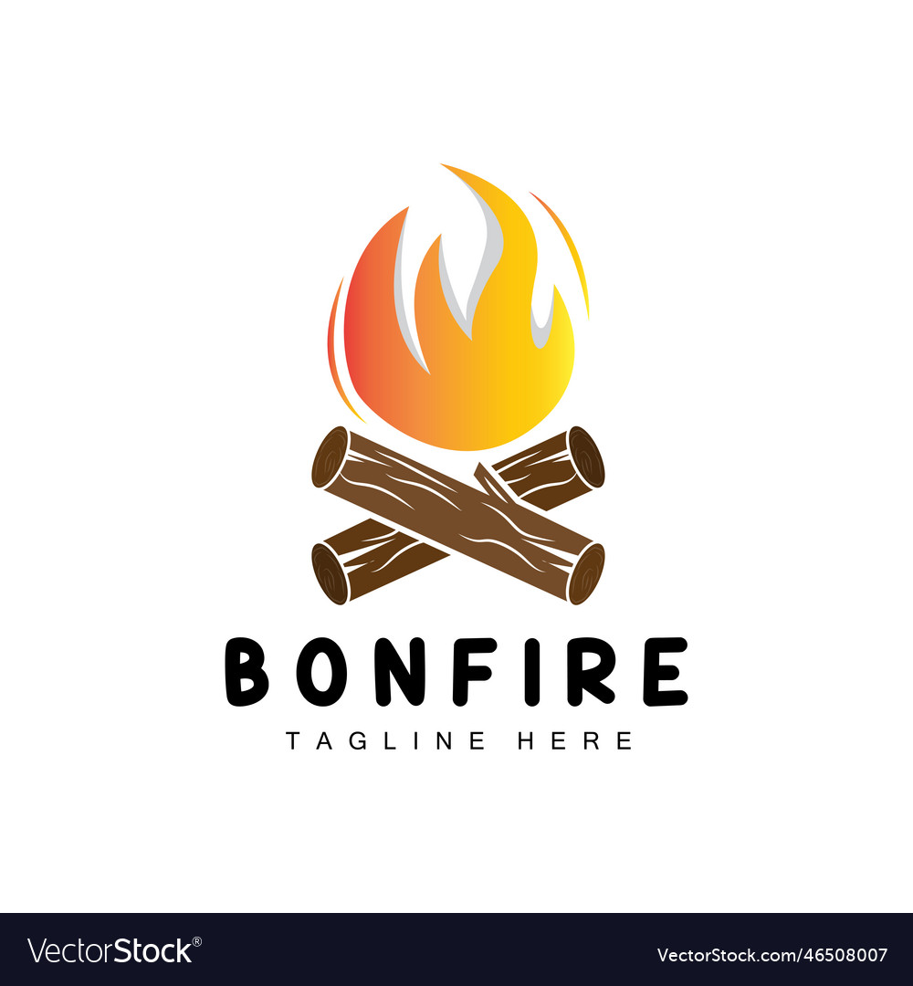 Campfire logo design camping wood fire