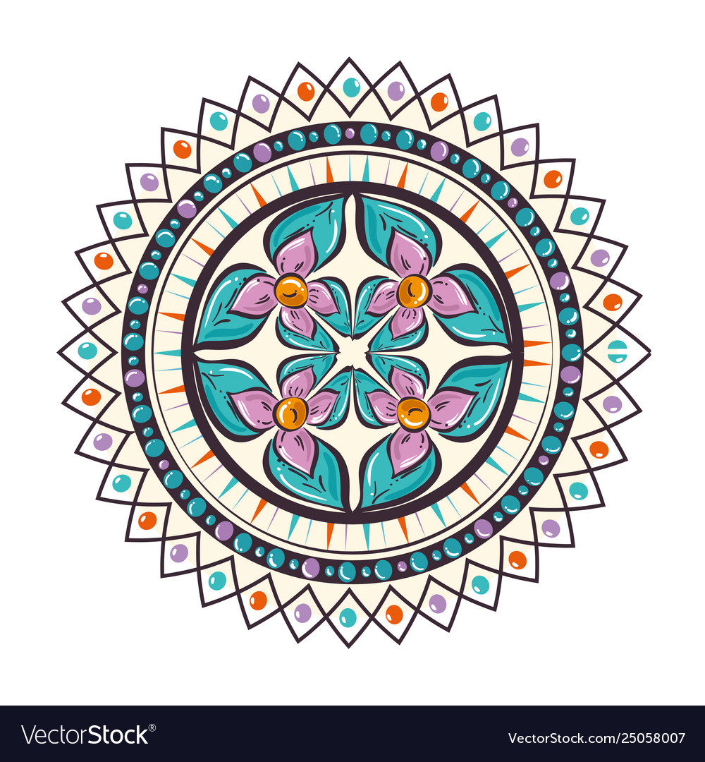 Colorful and circular mandala Royalty Free Vector Image