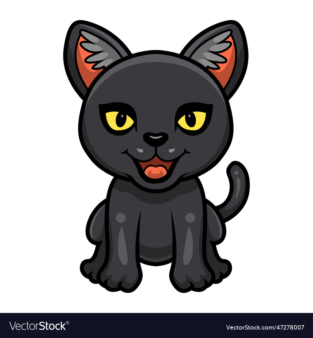 Cute little black panther cartoon