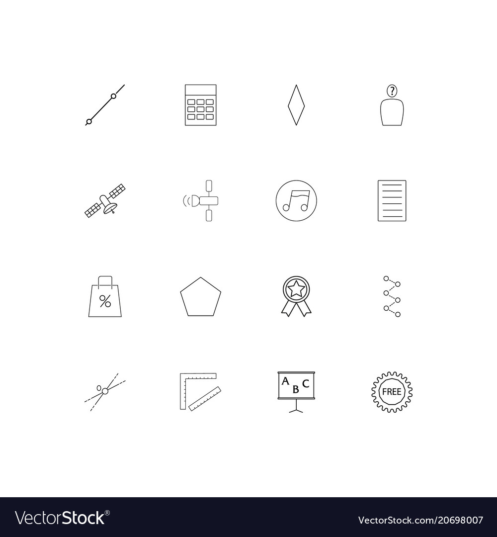 Education and science simple linear icons set