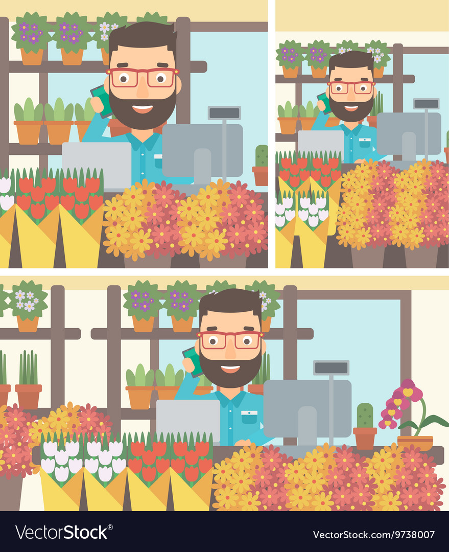 Florist at flower shop