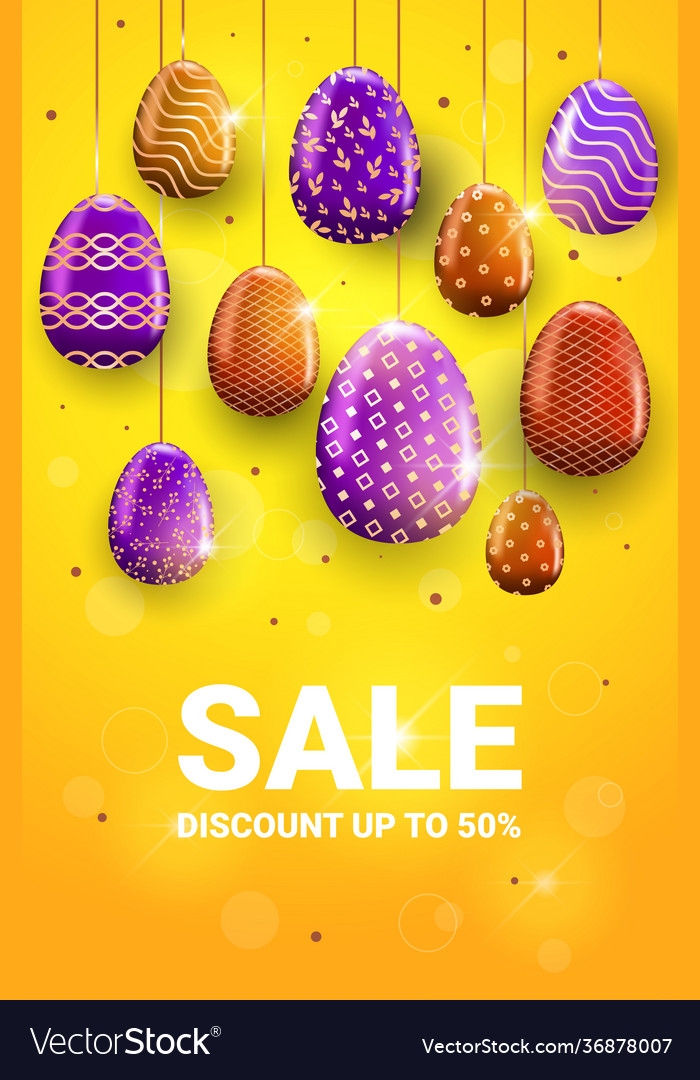 Happy easter holiday celebration sale banner flyer