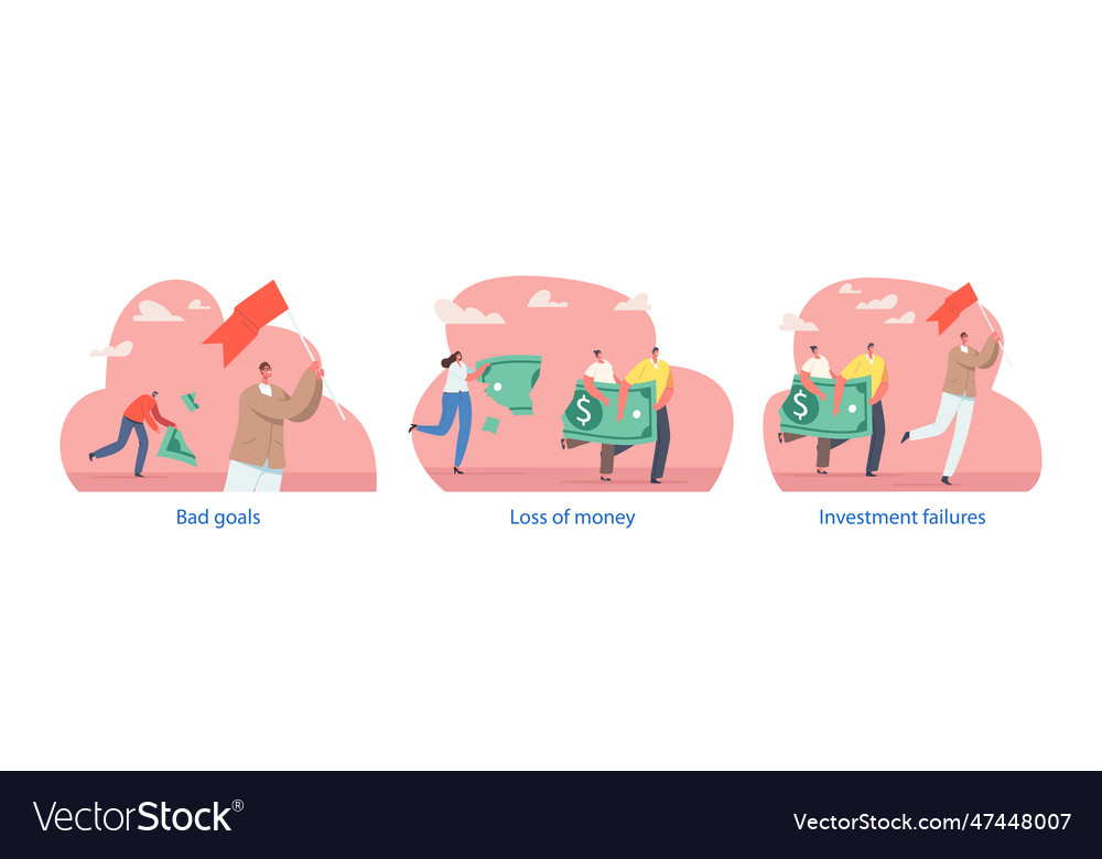 Isolated elements with business characters loss vector image Isolated elements with business characters loss