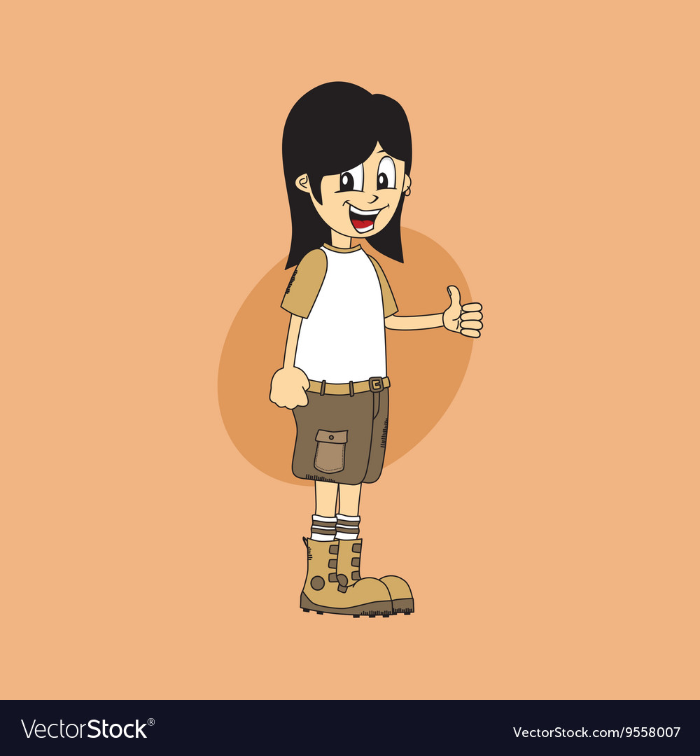 Male Cartoon Character Thumb Up Gesture Royalty Free Vector