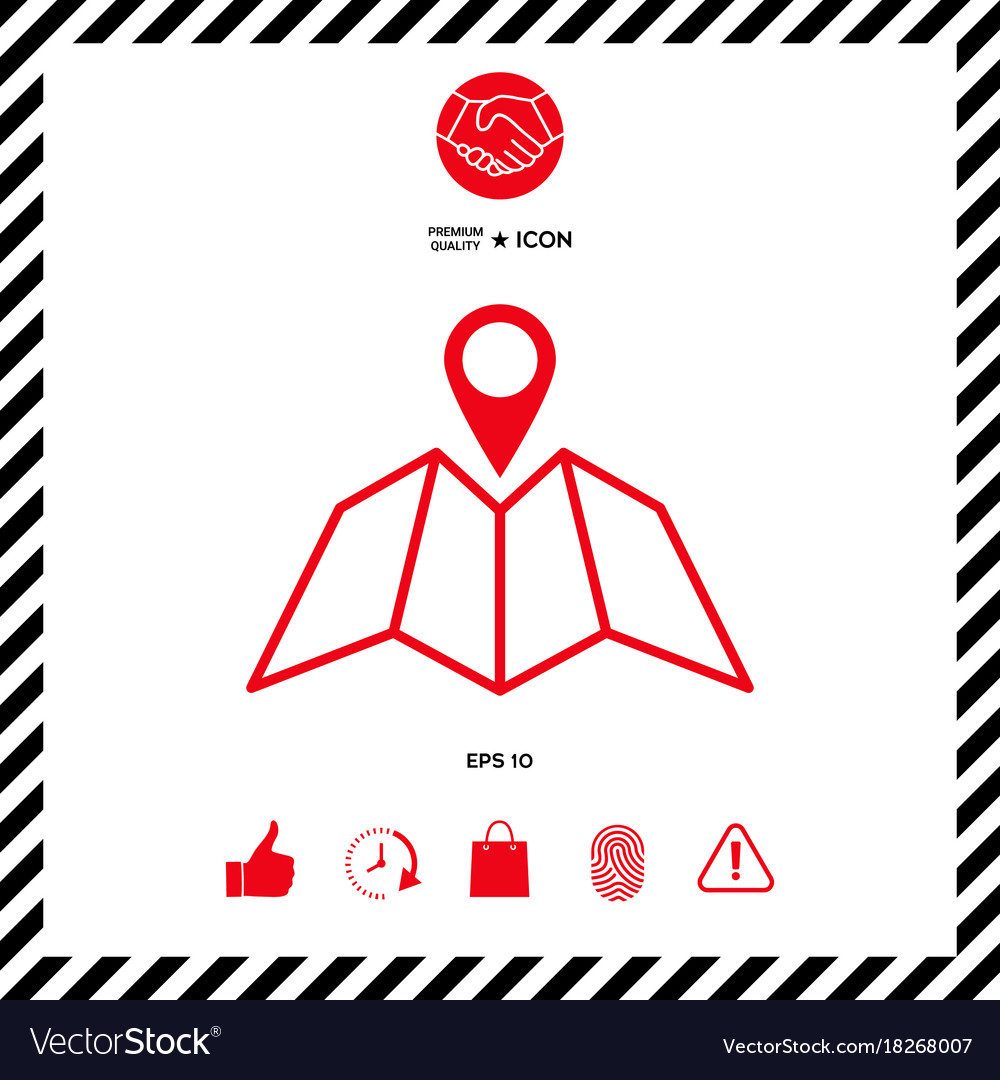 Map icon with pin pointer