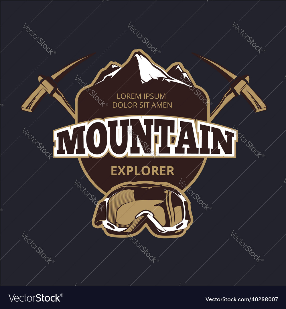 Mountain exploration logo template