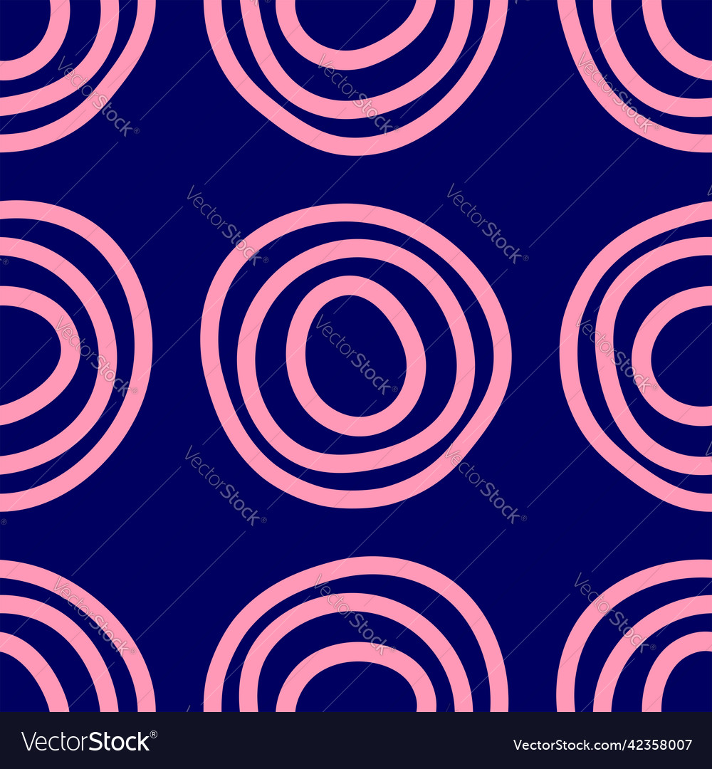 Seamless pattern with repeating circles drawn vector image Seamless pattern with repeating circles drawn