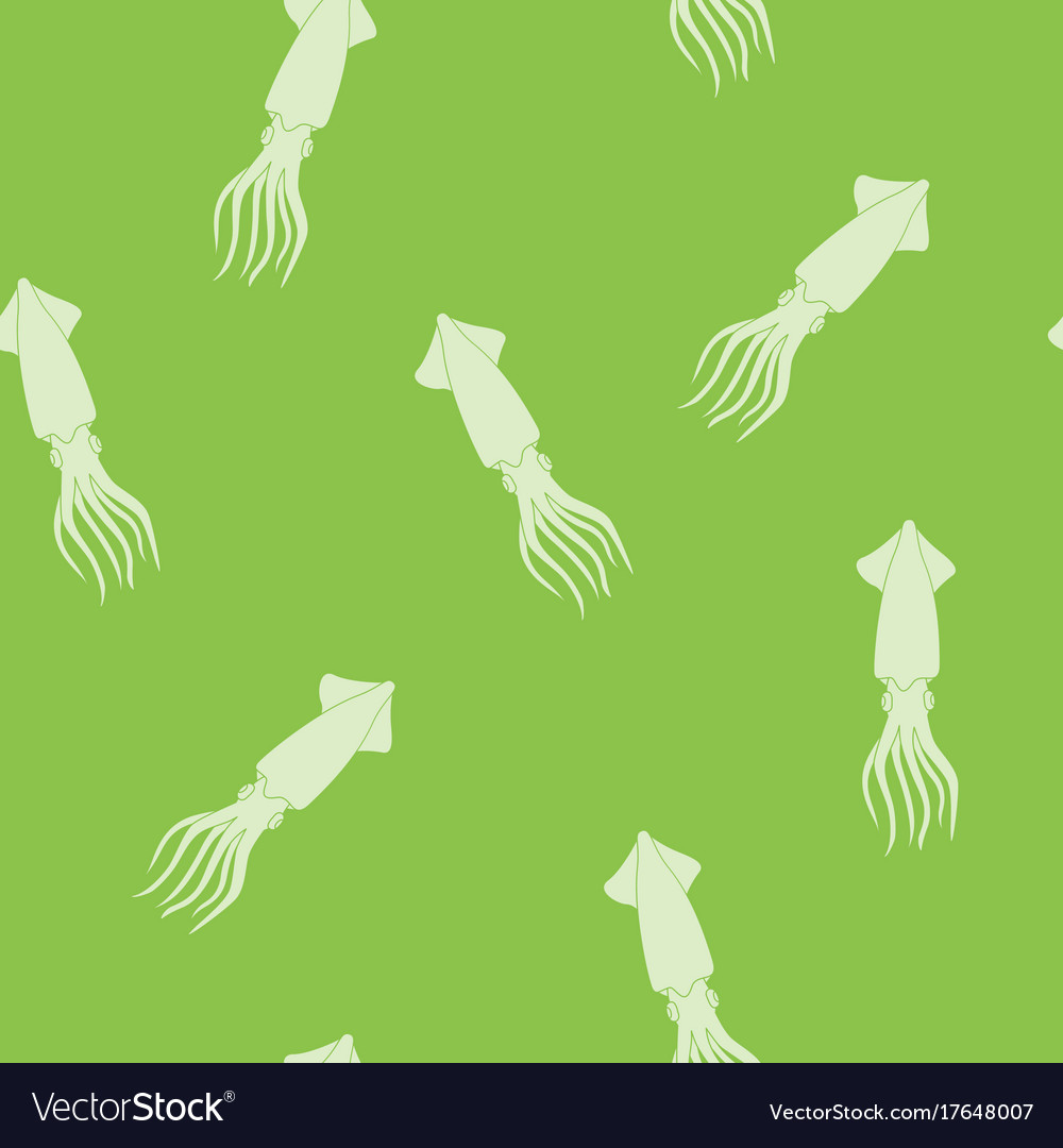 Seamless pattern with squids