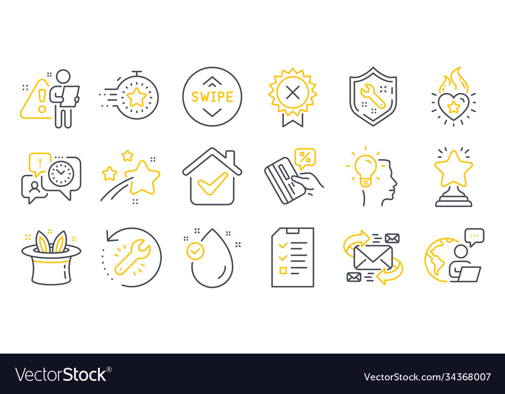 Set business icons such as interview swipe up