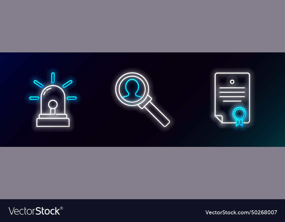 Set line certificate template flasher siren vector image Set line certificate template flasher siren