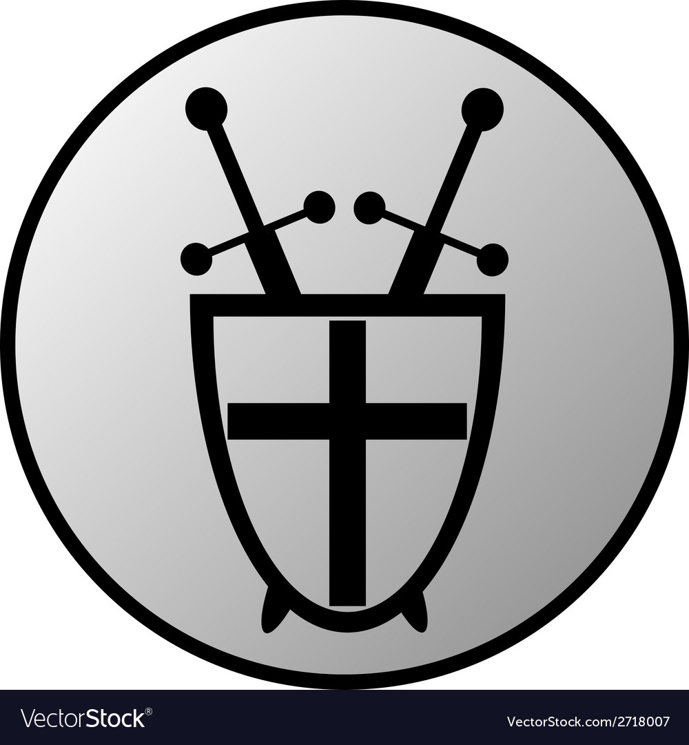 Shield and swords button