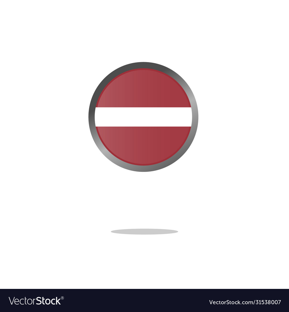 Simple button flag - latvia vector image Simple button flag - latvia
