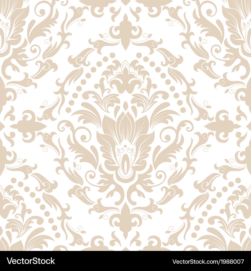 Vintage damask seamless pattern element Royalty Free Vector