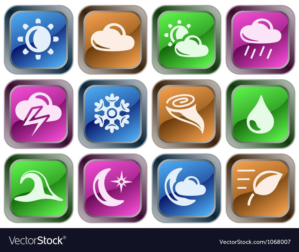 Weather buttons Royalty Free Vector Image - VectorStock