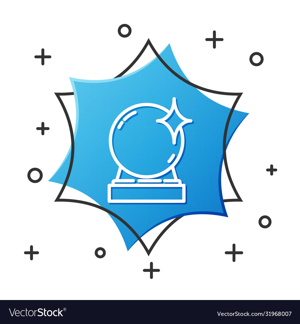 White line magic ball icon isolated on