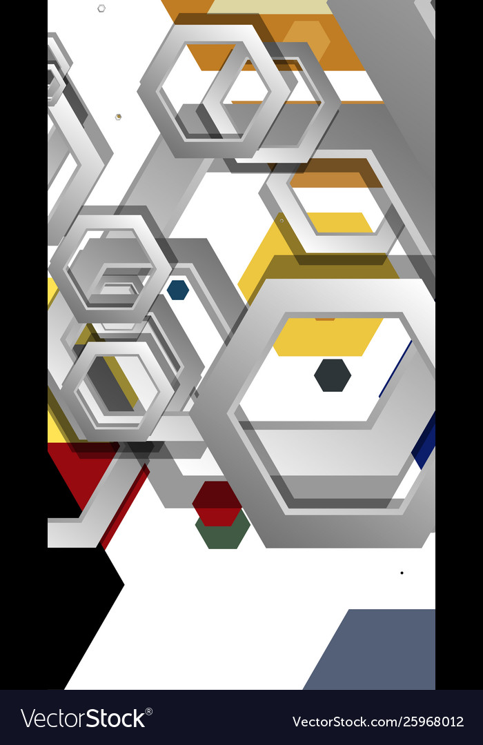 Abstract geometric background with hexagon middle vector image Abstract geometric background with hexagon middle