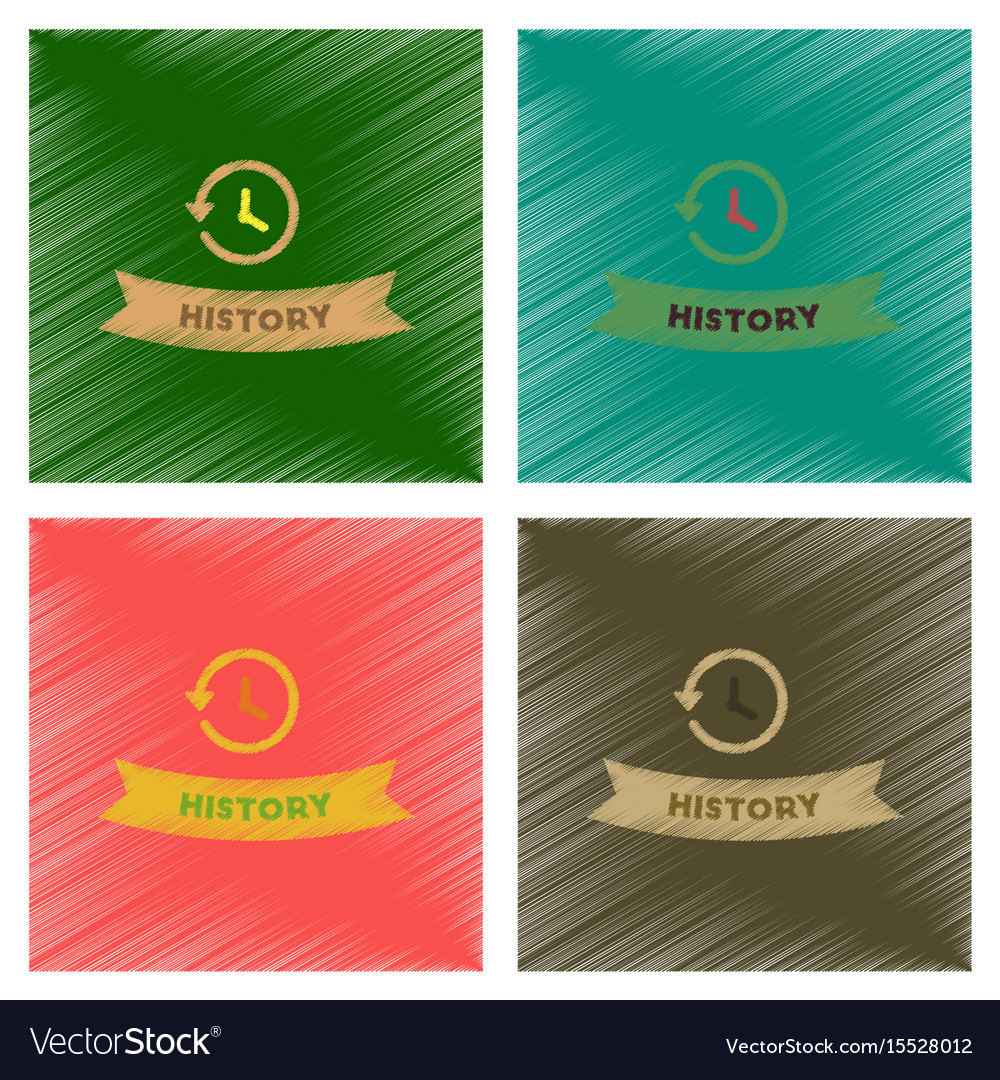 Assembly flat shading style icons history lesson
