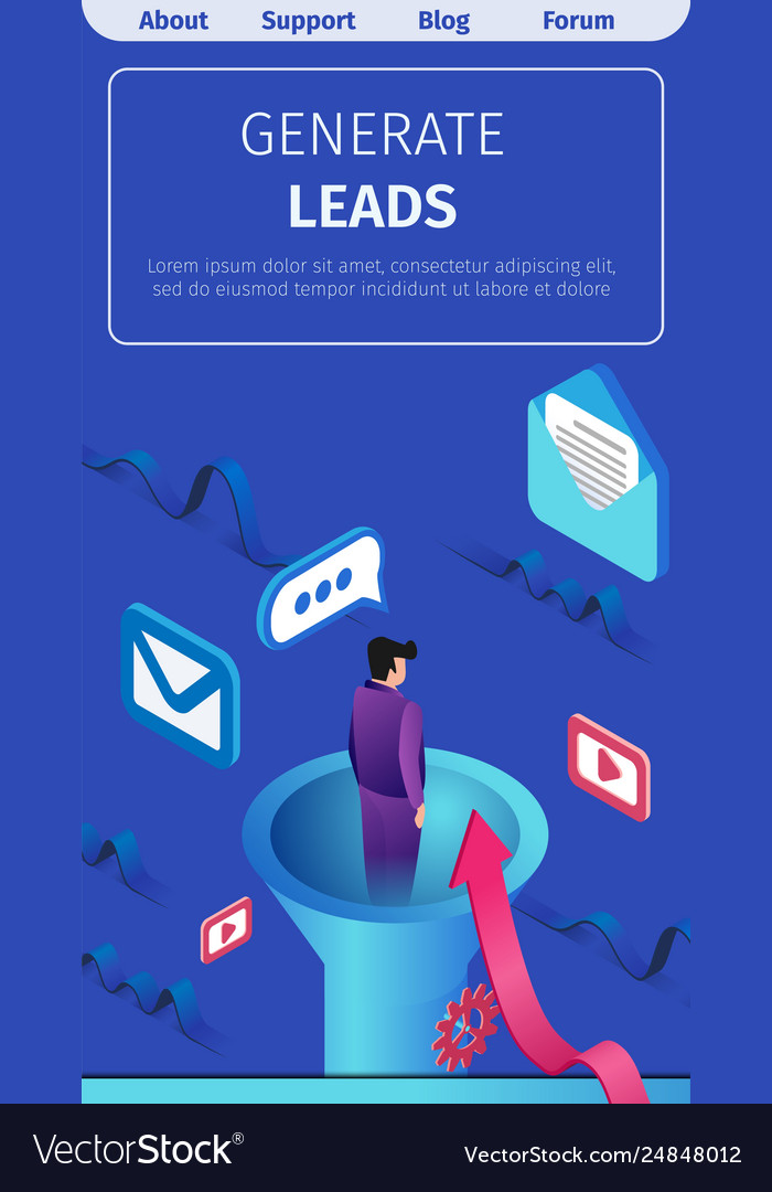 Banner Written Generate Leads Royalty Free Vector Image
