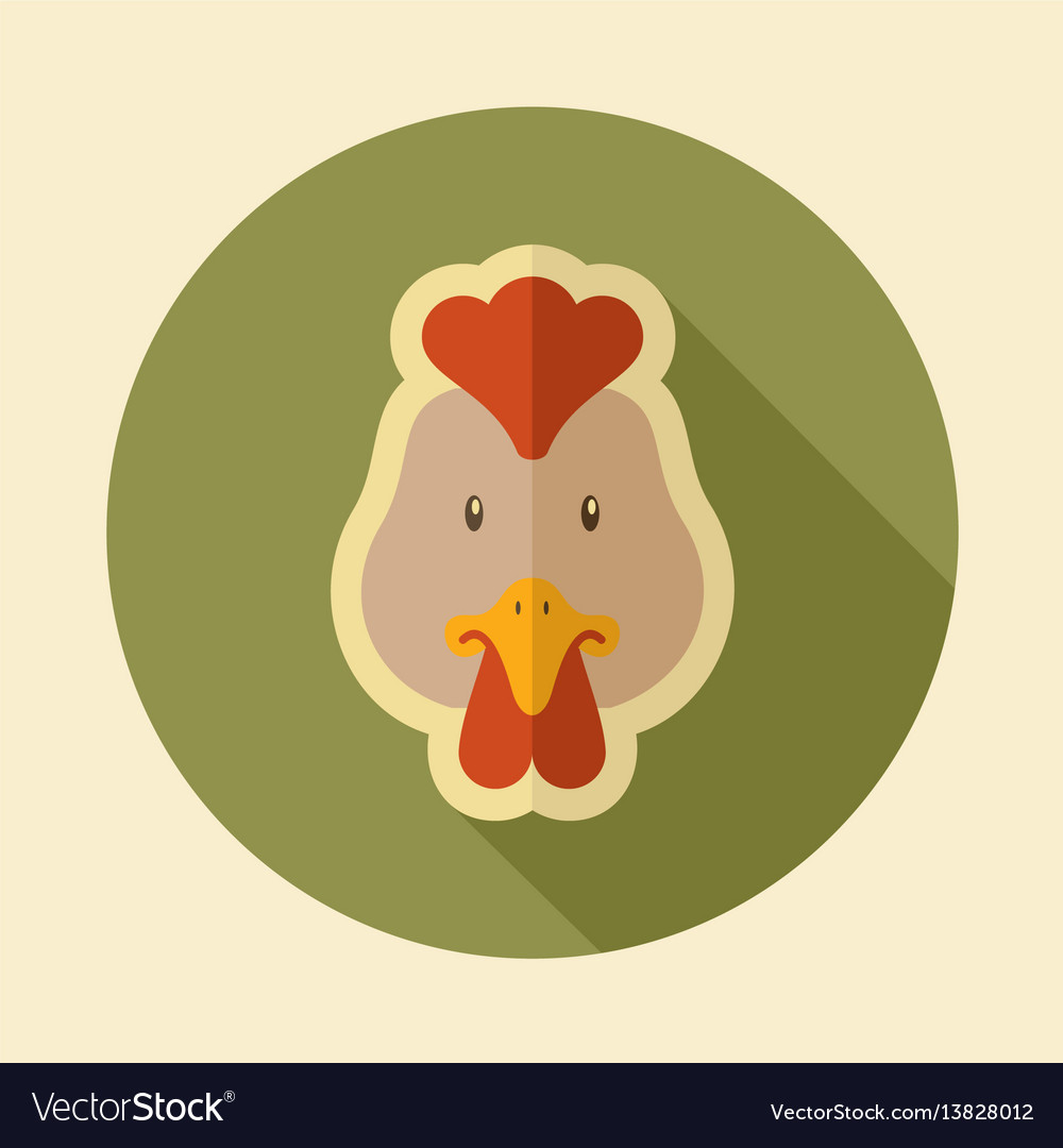 Chicken flat icon animal head