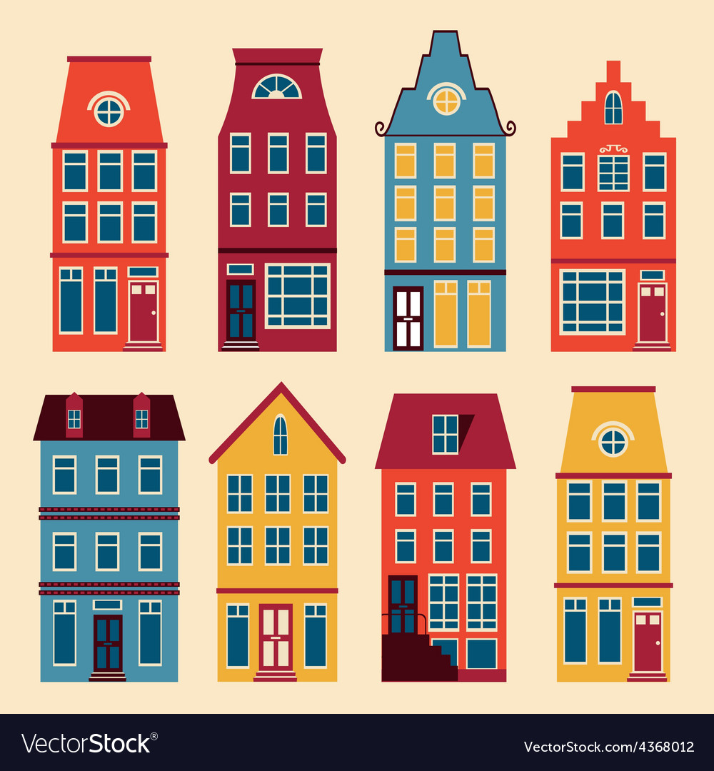 Cute amsterdam houses set