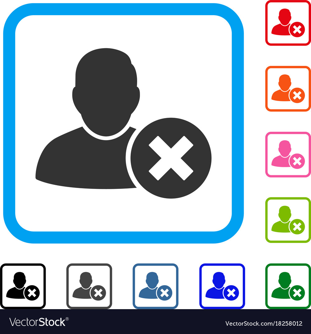 Delete user framed icon