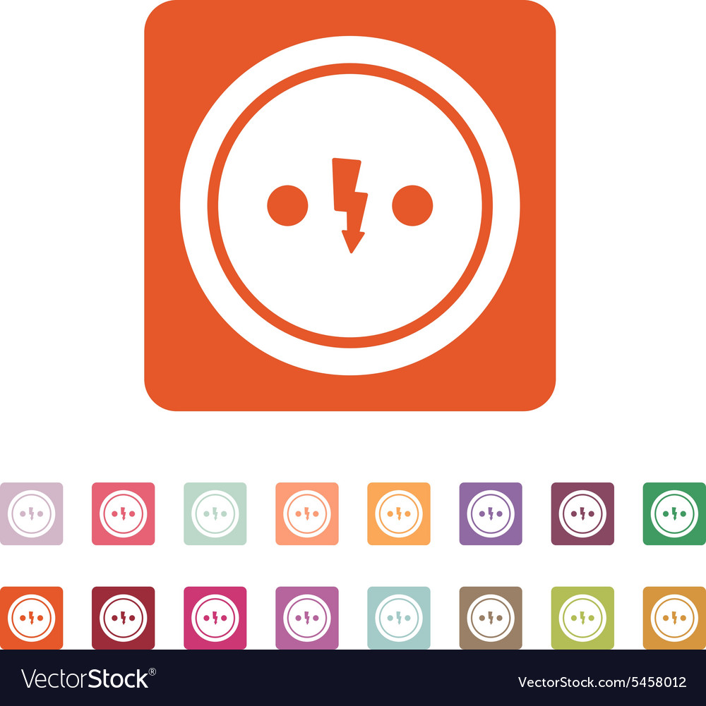 Electrical outlet icon socket symbol flat Vector Image