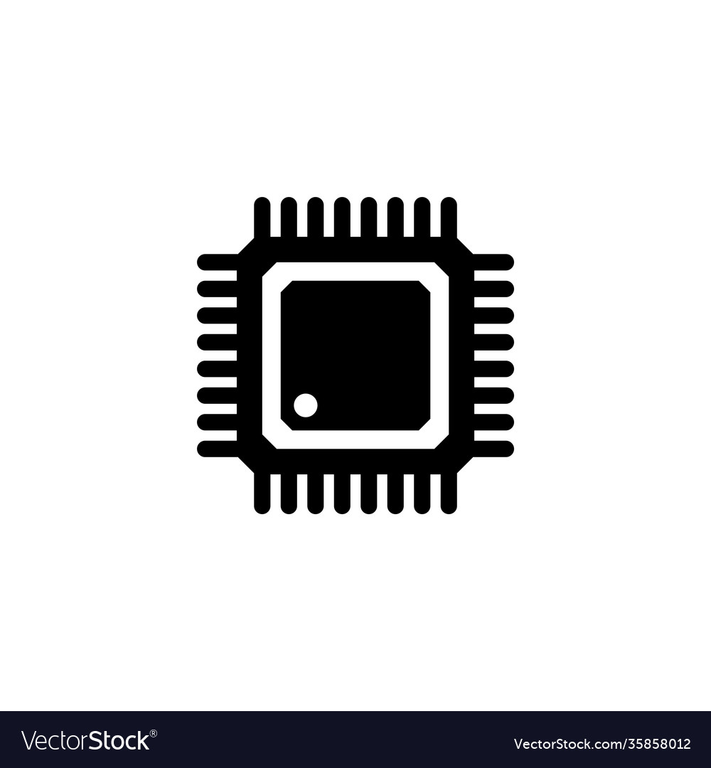 Electronic chip icon isolated on white background