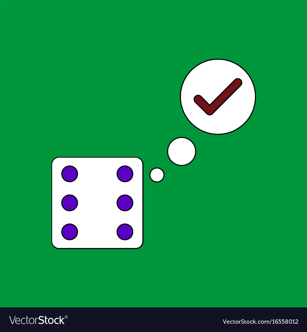 Flat icon design collection dice and check mark