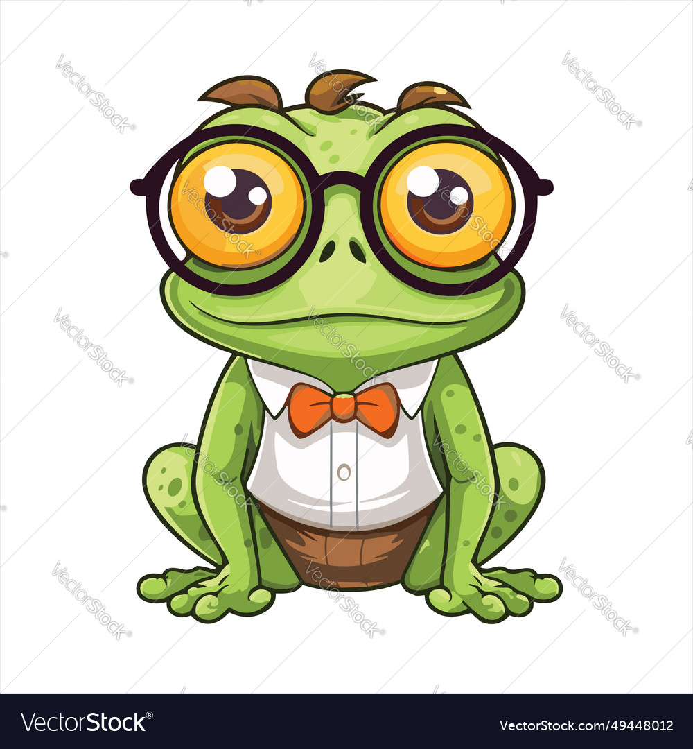 Frog cute funny cartoon kawaii clipart colorful