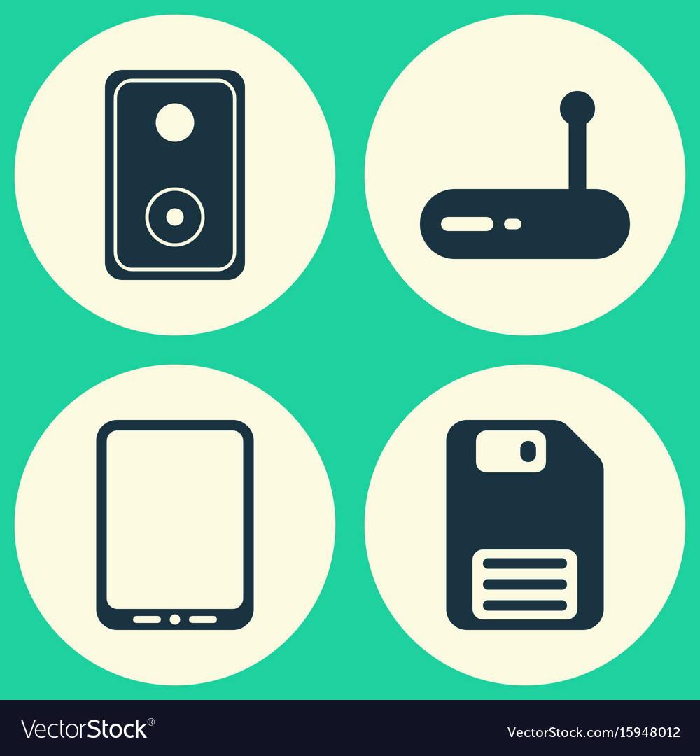 Hardware icons set collection of audio device