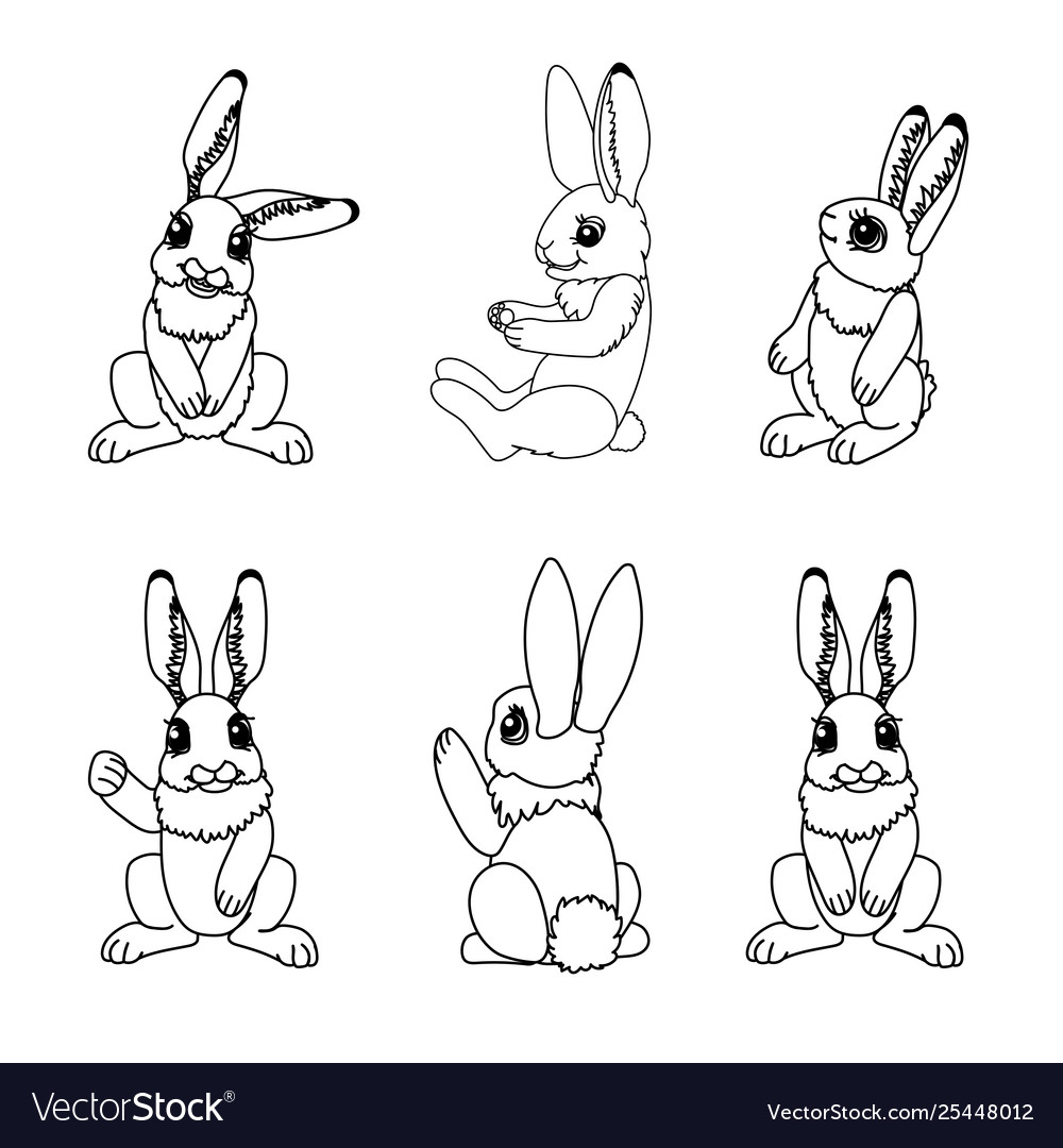 Line cartoon animal clip art