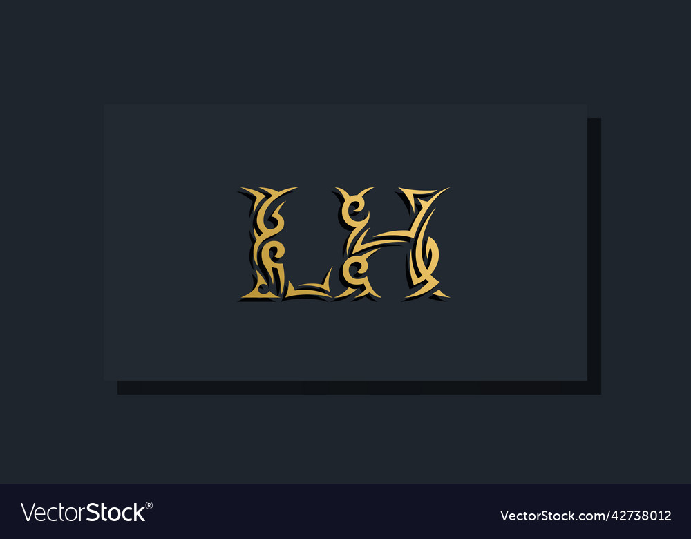 Luxury initial letters lh logo design