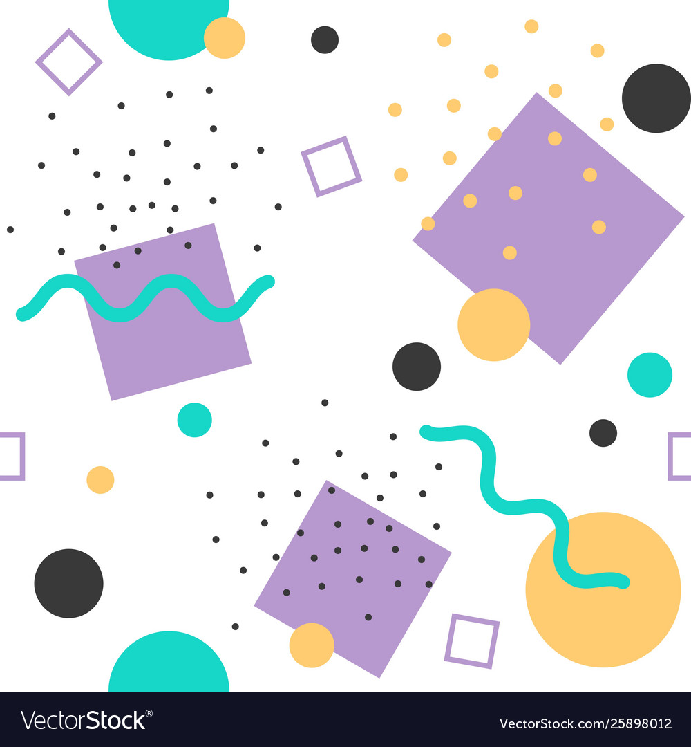Memphis seamless pattern with geometric element