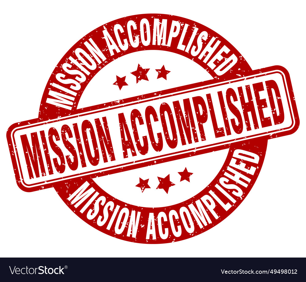 Mission accomplished stamp Royalty Free Vector Image