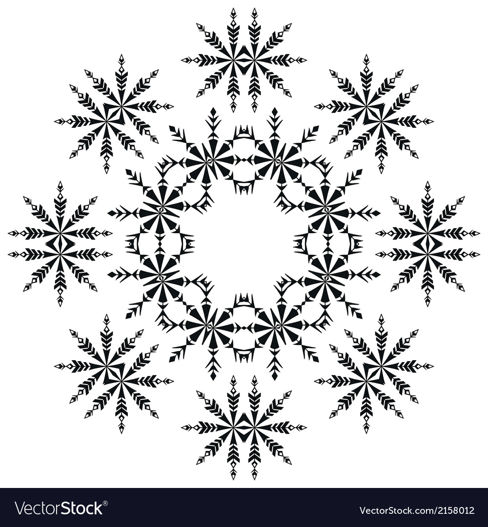 Pattern of snowflakes contours