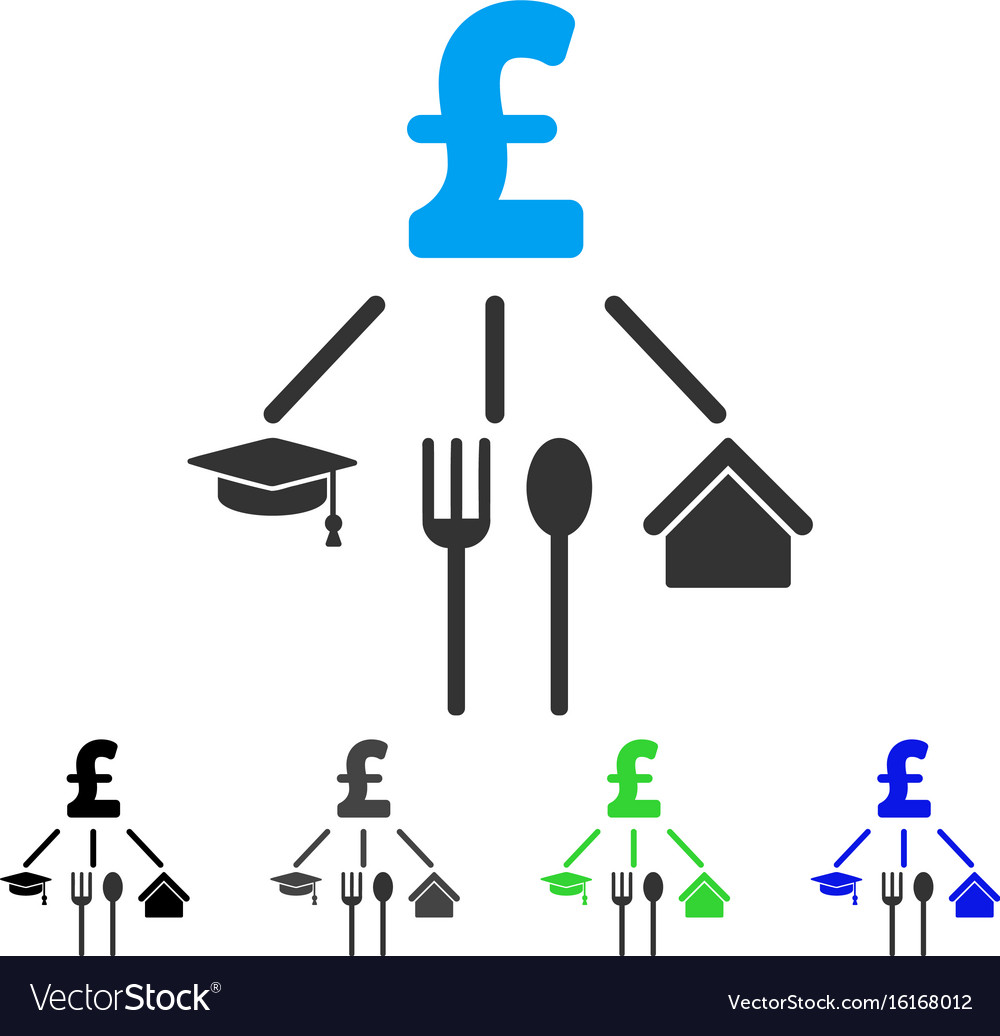 Pound consumption pattern flat icon Royalty Free Vector