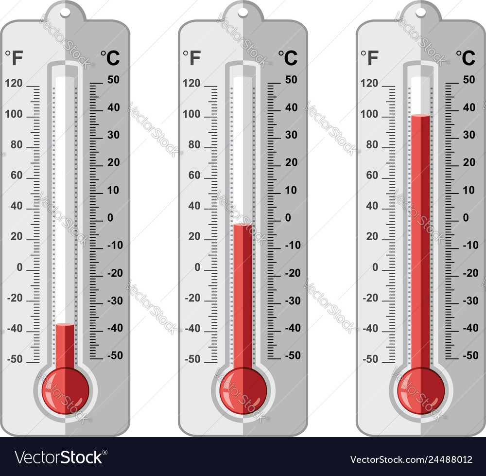 Set of thermometers at different levels Royalty Free Vector