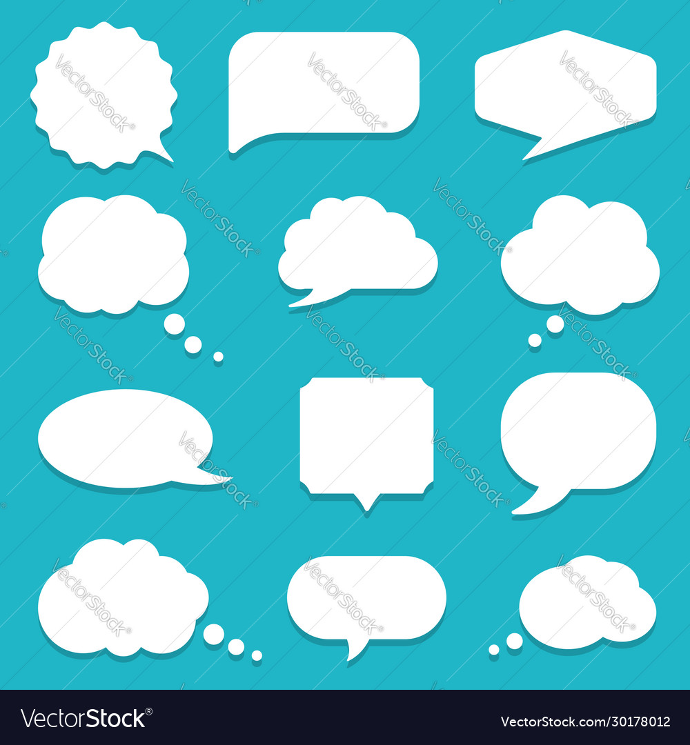 Set speech bubble textbox cloud chat