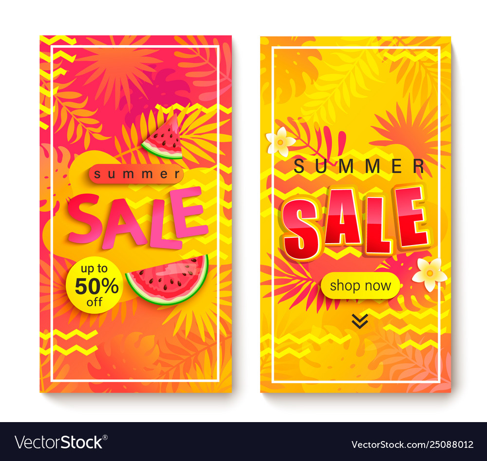 Set vertical summer sale banners Royalty Free Vector Image