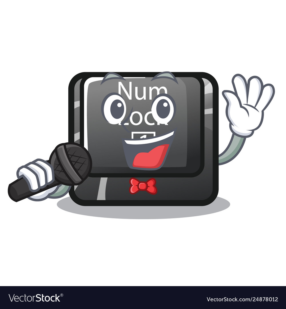 Singing num lock installed on cartoon computer